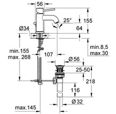 смеситель для раковины Grohe 23161