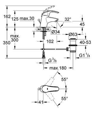 смеситель на раковину Grohe 32925