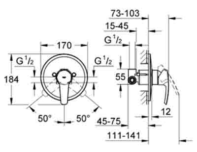 смеситель для душа Grohe Eurostyle 33635 смеситель для душа Grohe Eurostyle 33635