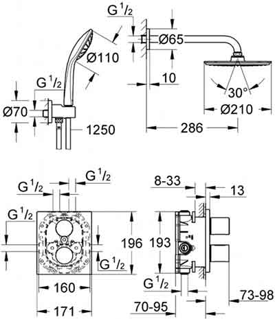 душевой набор Grohe Grohtherm 34408000 душевой набор Grohe Grohtherm 34408000