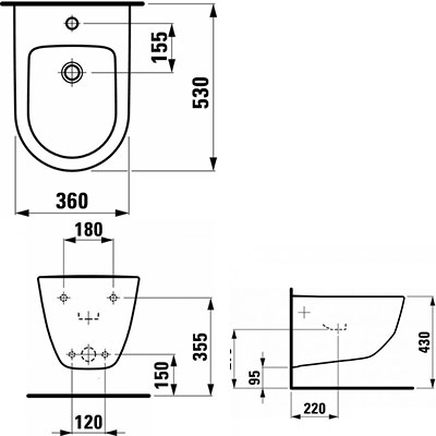 биде подвесное Laufen Pro New 3095.2