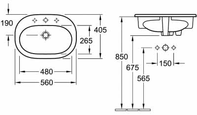 Villeroy&Boch O.Novo 41615601 раковина врезная