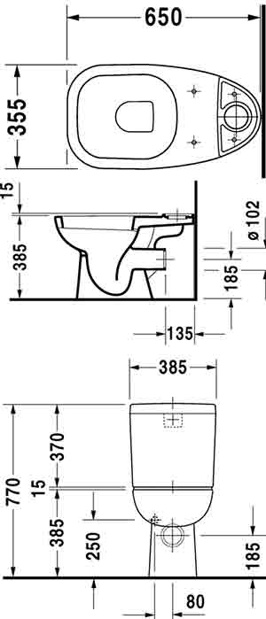 унитаз компакт Duravit D-Code 211109